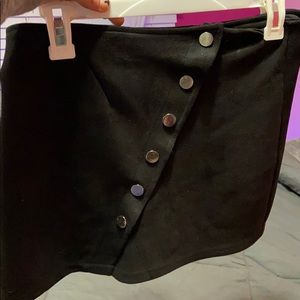 black button up mini skirt